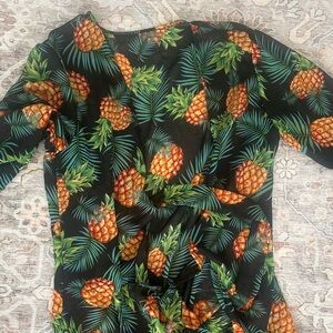 Boohoo Black Pineapple Print Swimsuit